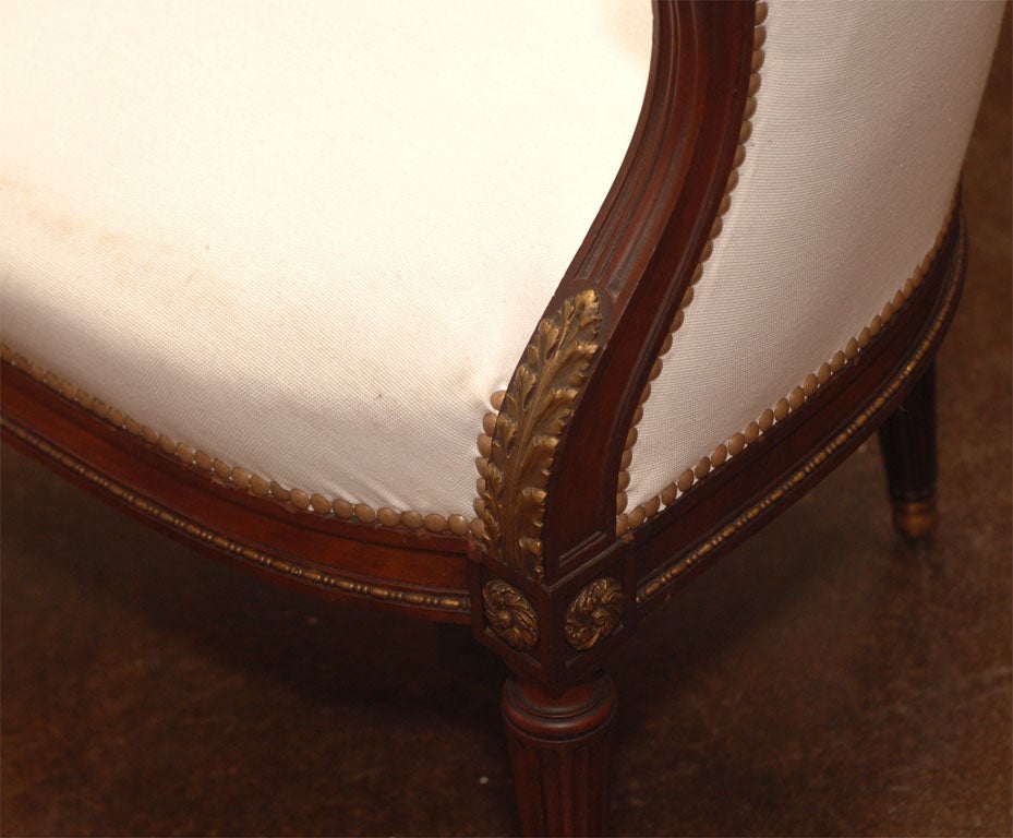 Louis XVI Mahogany Bronze-Mounted Desk Chair For Sale