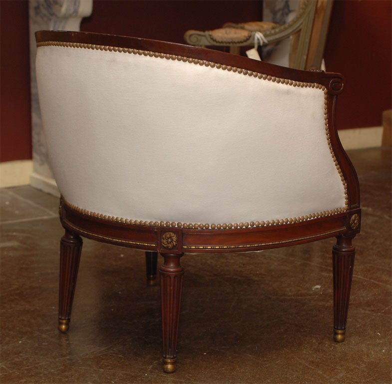 Mahogany Bronze-Mounted Desk Chair In Excellent Condition For Sale In Glen Ellen, CA