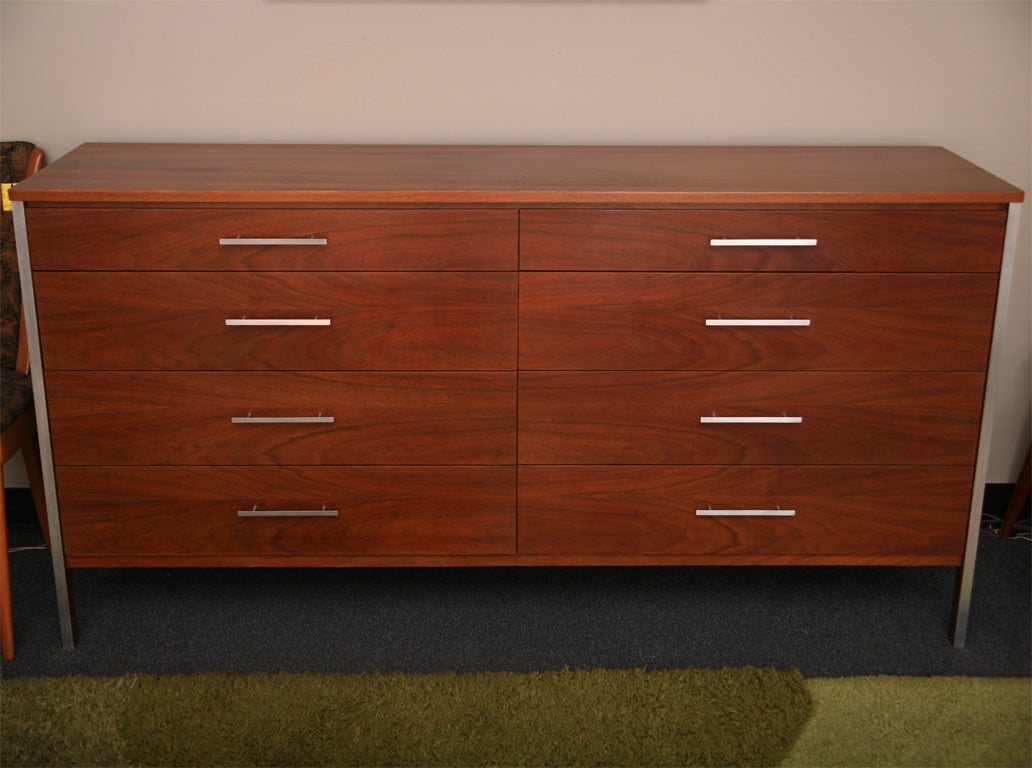 Walnut Linear Dresser by Paul McCobb for Calvin