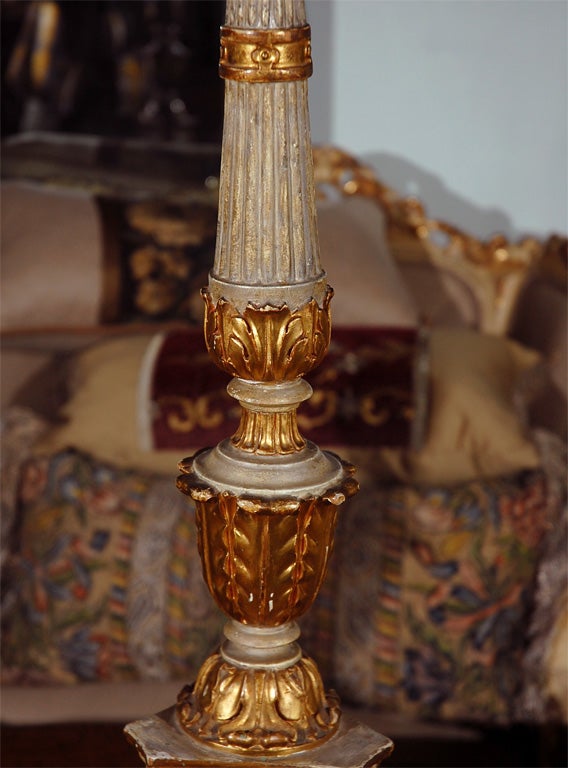Pair of 19th C. Alterstick Lamps with Custom Lamp Shades 1