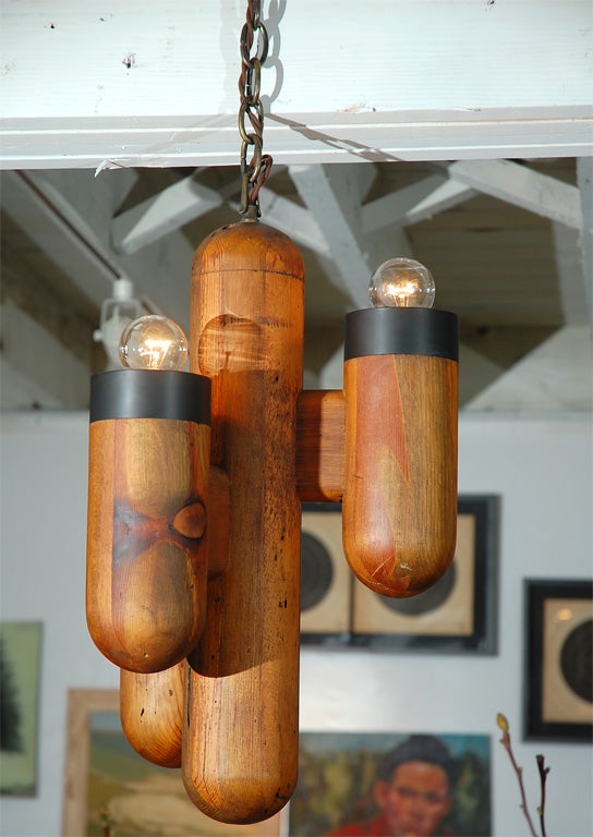 Vintage Cactus Pendant Light In Excellent Condition In Los Angeles, CA