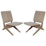 Very Rare Pair of Peter Van Grunsven Scissor Chairs