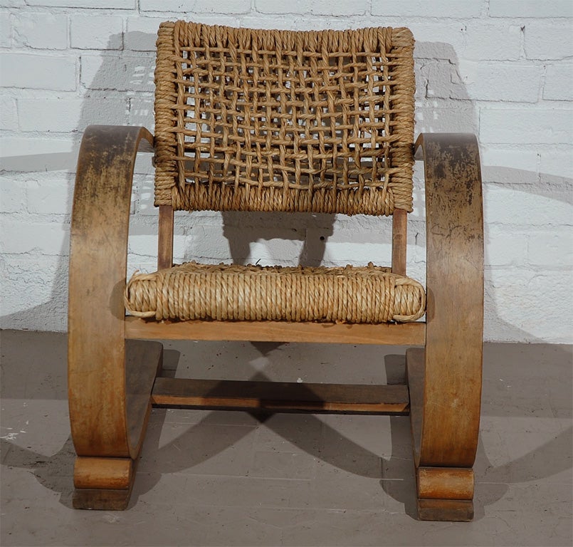 Wood Audoux-Minet Style Arm Chair