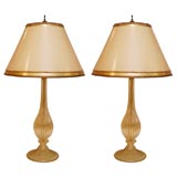 Pair of Murano Lamps with Custom Shades