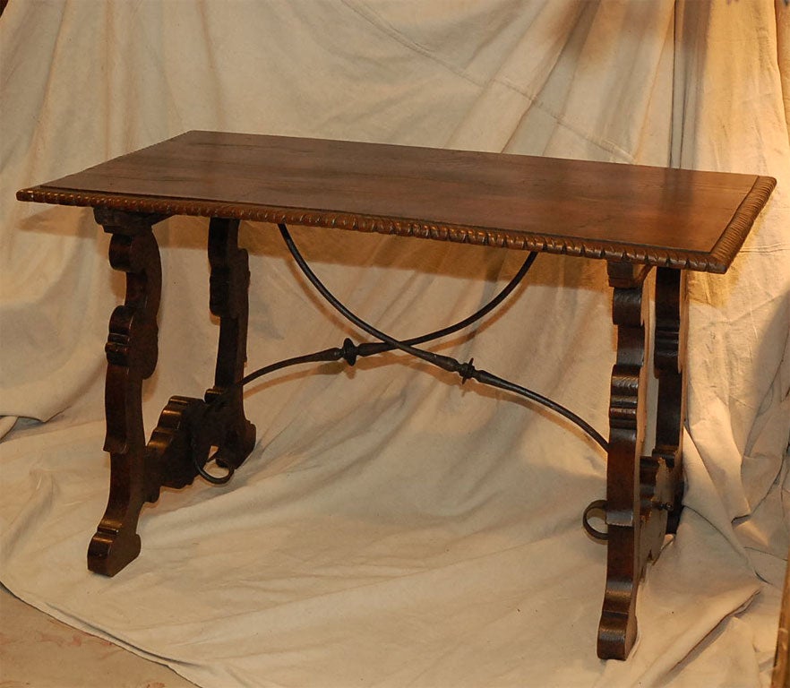 Carved Spanish Trestle Table
