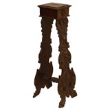 Antique Carved Gothic Style Pedestal