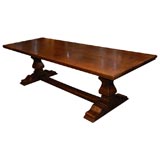 Italian Walnut Pedestal Table