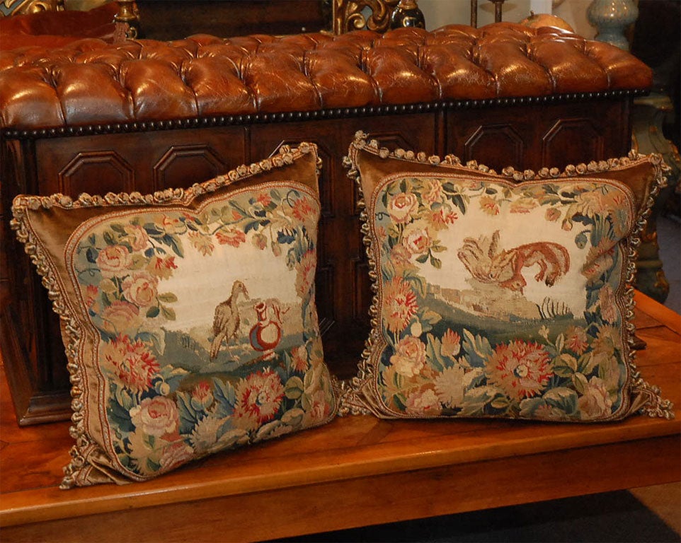 Pair of 18th C. Aubusson Pillows
