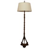 Antique Turned Wood 18th Century Base now a Floor Lamp