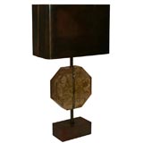 Resin and Bronze Table Lamp with Original Shade