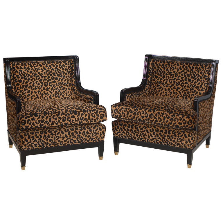 Pair of French Club Chairs
