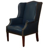 Child's Mahogany and Leather Wing Chair