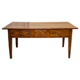 Louis XVI Style Three Drawer Lozenge Paneled Table