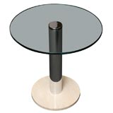 Glass Marble Nickel Side Table