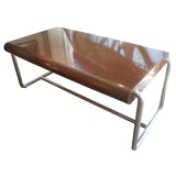 Pace Collection Writing table/ desk in walnut and chrome