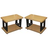 Luther Conover  pair of two tone ebony & blonde end tables
