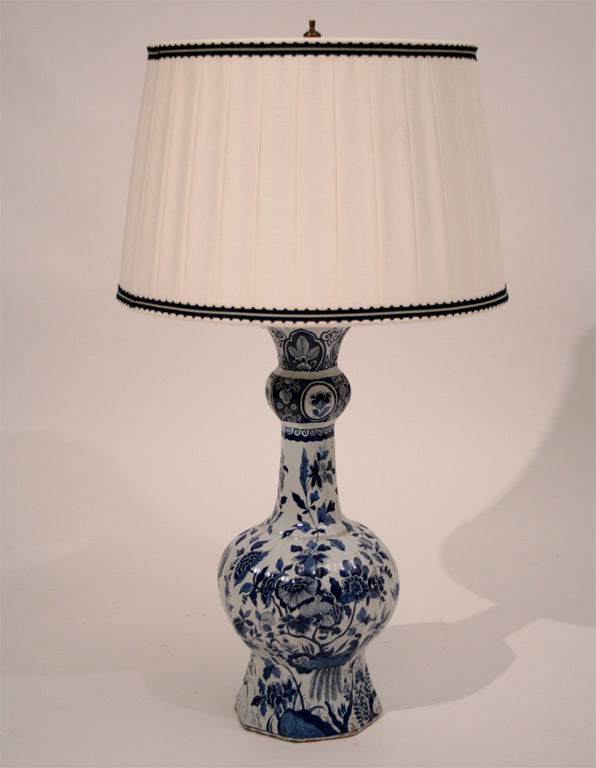A Pair of 19th Century Delft Vases Mounted as Lamps