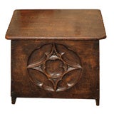 Antique English carved oak coal bin