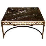 Elegant Bronze and Portoro Coffee Table