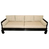 Asian-Inspired Black Lacquer Sofa