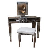 Lucite Dressing Table, Mirror and Stool