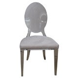 Lucite Dining Chair Upholstered in Ultrasuede