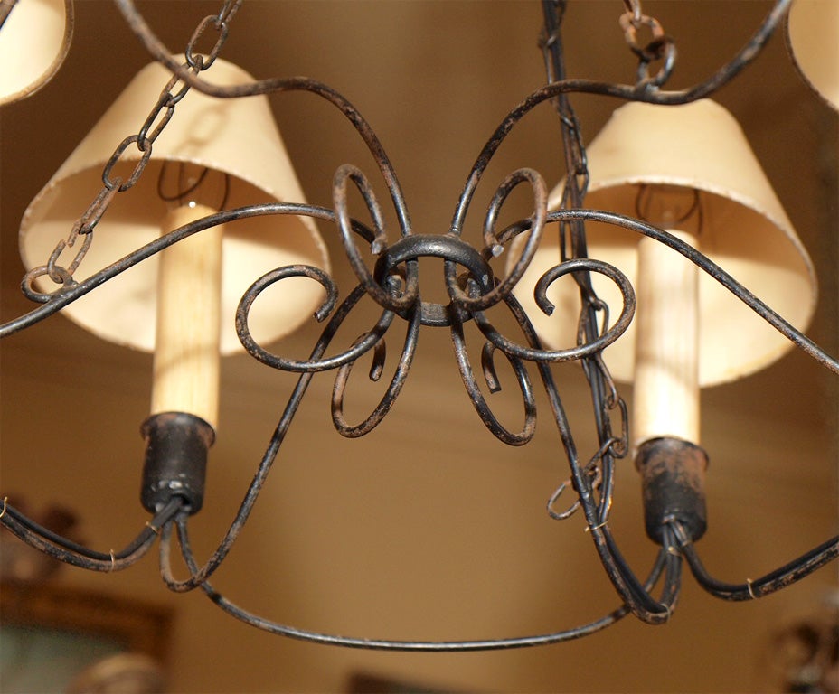 Pair Petit Iron Chandeliers