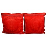 Pair of Empire Square Silk Cushions