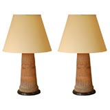 Pair1960
s Italian terracotta lamps