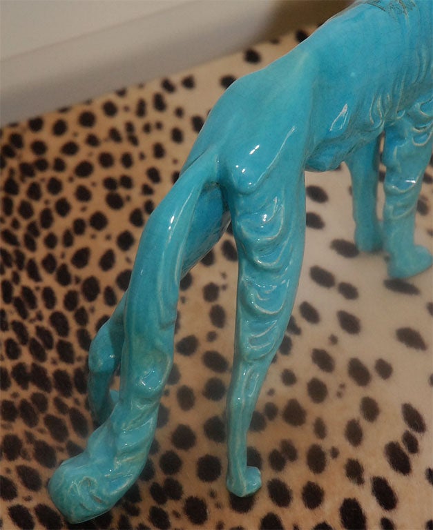 Turquoise Art Deco Saluki / Borzoi Statuette 3