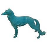 Turquoise Art Deco Saluki / Borzoi Statuette