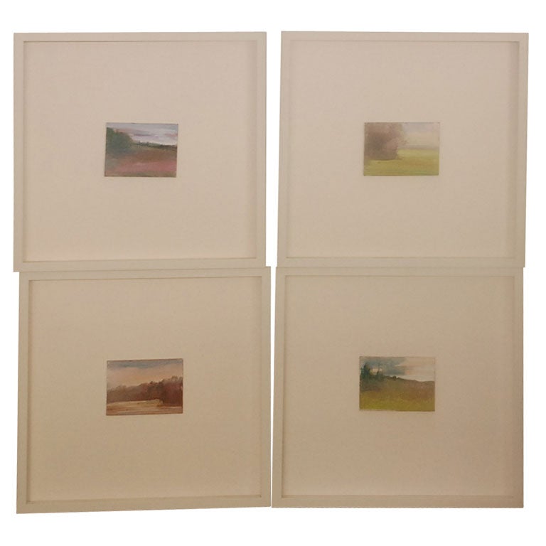 Set of Four Landscape Paintings by Susan Amato For Sale