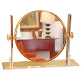 A Chrome and Brass Vanity / Dressing Mirror by Karl Springer