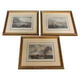 Set of 3 Antique Nautical Engravings