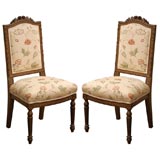 Pair French Upholstered Side Chairs