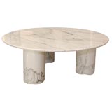 Round Carerra Marble Coffee Table