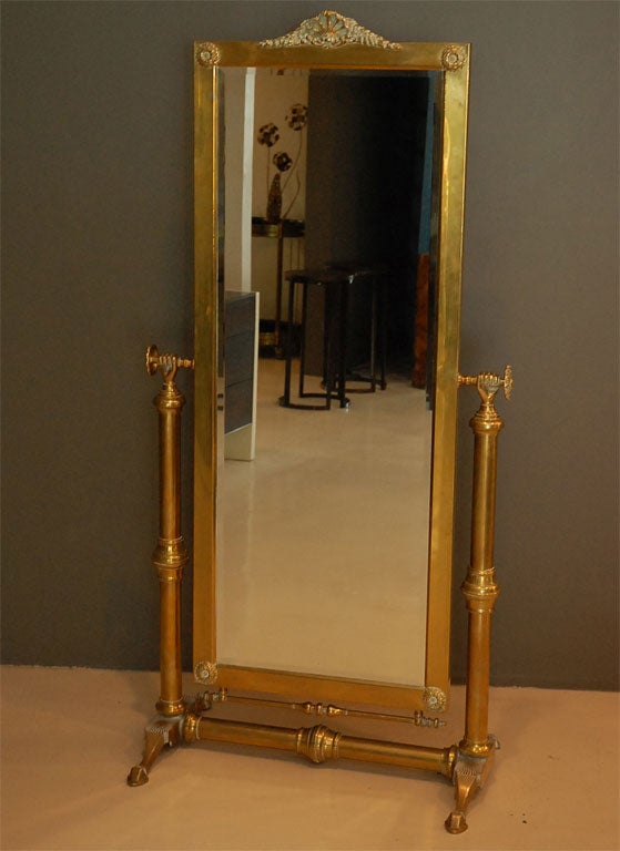 Brass Cheval Mirror