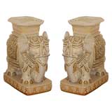 Pair of Vintage Indian Porcelian Elephants