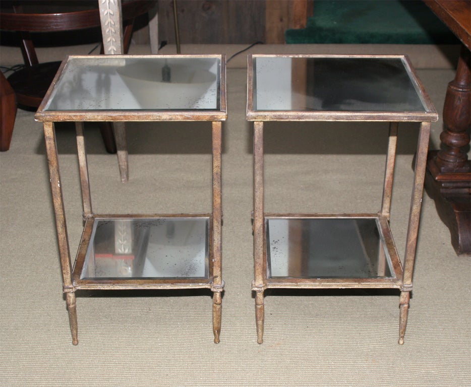 Pair of Gilt Metal and Mercury Glass End Tables at 1stDibs | mercury ...