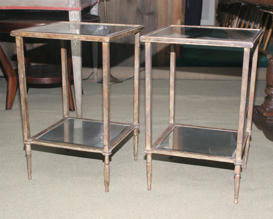 Pair of Gilt Metal and Mercury Glass End Tables at 1stDibs | mercury ...