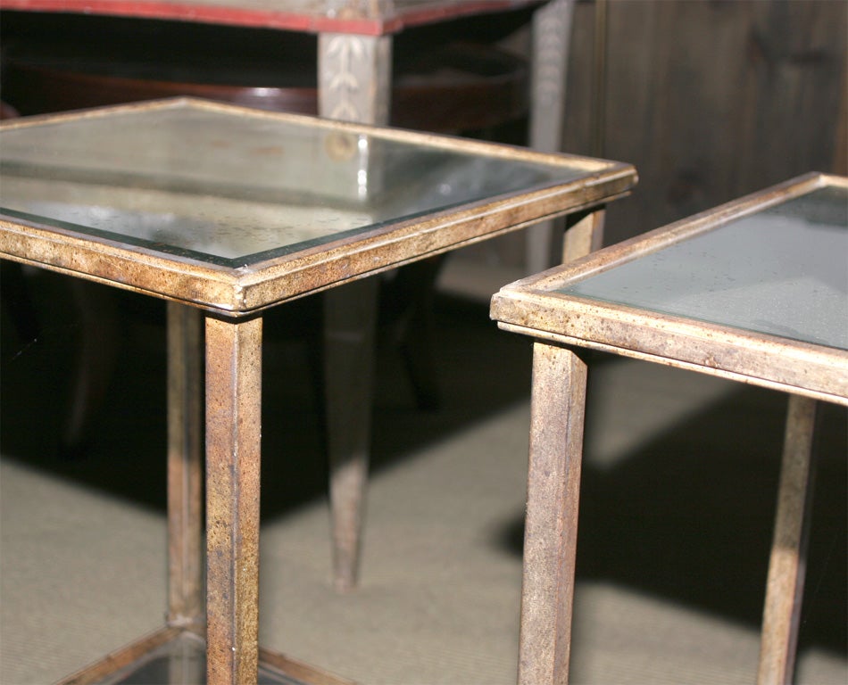 Pair of Gilt Metal and Mercury Glass End Tables at 1stDibs | mercury ...