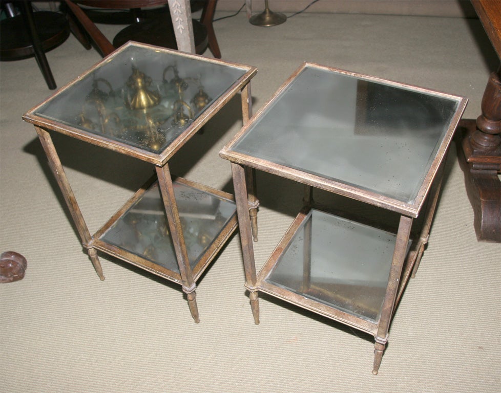 Pair of Gilt Metal and Mercury Glass End Tables at 1stDibs | mercury ...