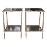 Pair of Gilt Metal & Mercury Glass End Tables