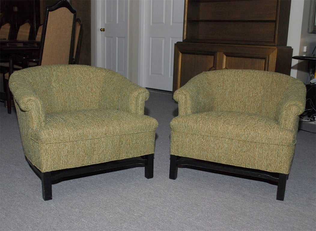 PAIR OF ASIAN INSPIRED CHAIRS BY BAKER FURNITURE.