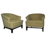 PAIR OF ASIAN INSPIRED CHAIRS BY BAKER FURNITURE.