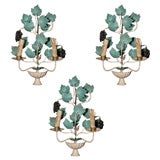 Vintage Set of Three French Grape Sconces