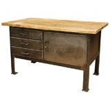 Antique Industrial Work Table