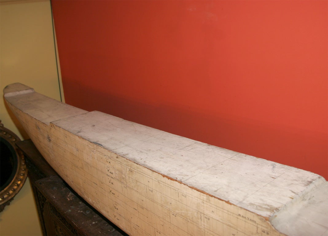 19th Century Large Painted Half Hull Architectural Ship Model For Sale