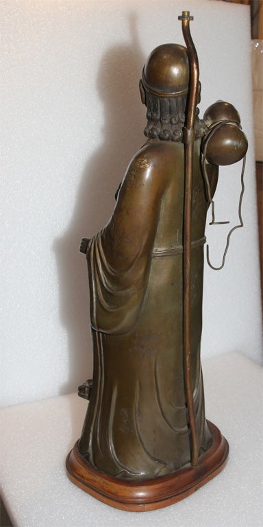 Chinese Pewter Figure of a Daoist Immortal For Sale 1