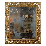 Antique Large Italian Giltwood Mirror